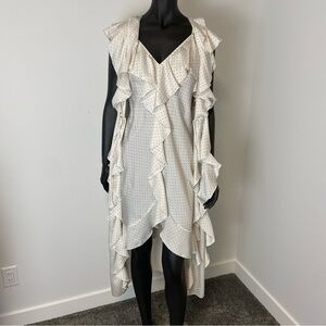 Victoria’s Secret Polka Dot Ruffle Slip Dress & Kimono Set Satin Loungewear Rare